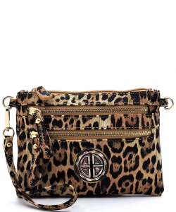 Leopard Clutch & Cross Body Bag LE001L TAN